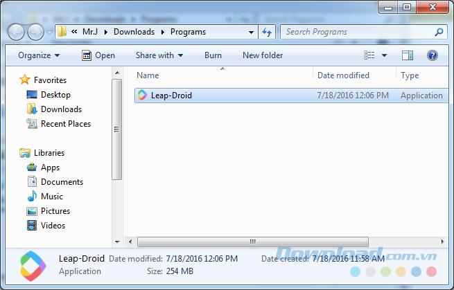 How to install and use the LeapDroid emulator