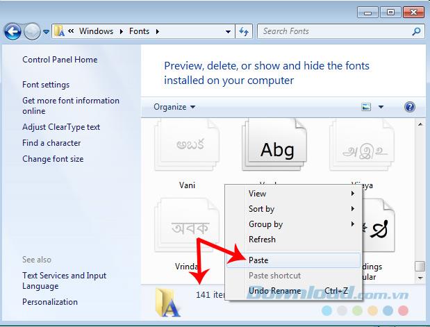 Instructions sur la façon dinstaller Font VNI, Font TCVN3, Unicode Font pour les ordinateurs Windows