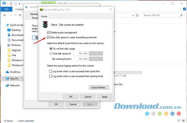 Les instructions pour activer la notification des partitions principales sont sur le point de se remplir sous Windows 10