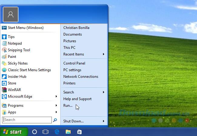 Instructions pour transformer linterface Windows 10 en Windows XP / 7 / 8.1