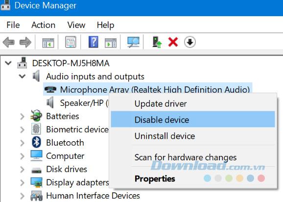 Arahan untuk mengaktifkan / mematikan Mikrofon pada Windows 10