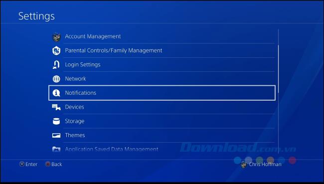 Instructions for disabling pop-up notifications in PlayStation 4