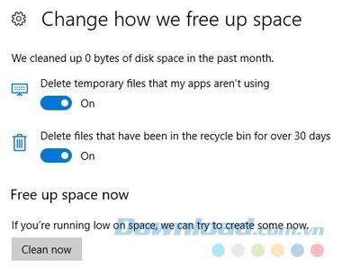 Instructions pour nettoyer automatiquement les fichiers inutilisés sur Windows 10