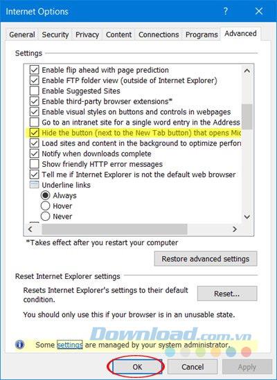 How to hide the Microsoft Edge icon on Internet Explorer Windows 10