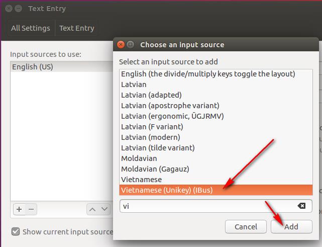 Instruções para instalar o teclado vietnamita UniKey vietnamita no Ubuntu