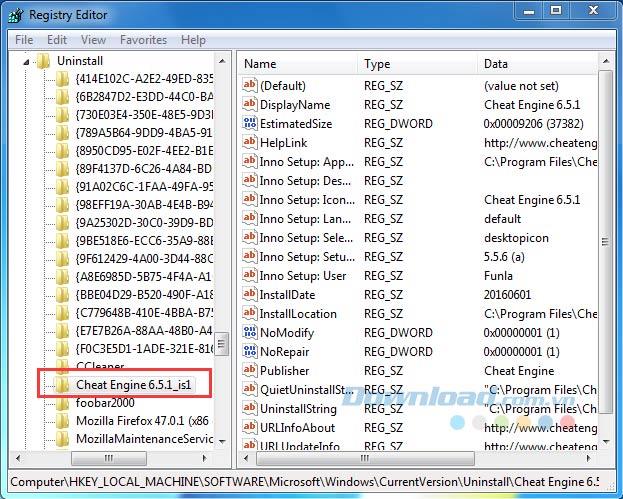 Instructions pour désinstaller Cheat Engine