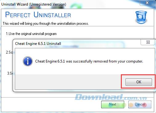 Instructions for uninstalling Cheat Engine