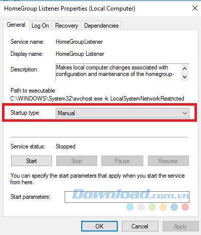 Instructions pour désactiver et désactiver HomeGroup sur Windows 10