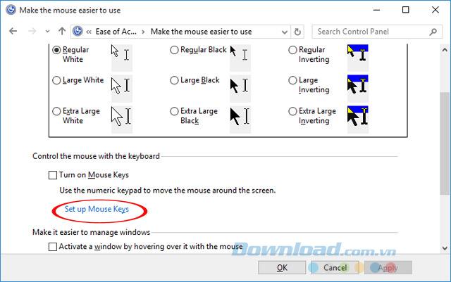 How to enable the Mouse Keys feature on Windows 10