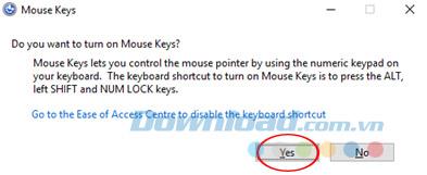 How to enable the Mouse Keys feature on Windows 10