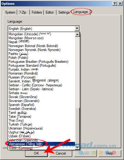 How to change 7-Zip language