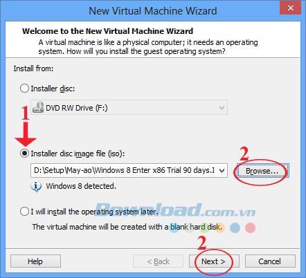 Installer la machine virtuelle Windows 8 avec VMware Player