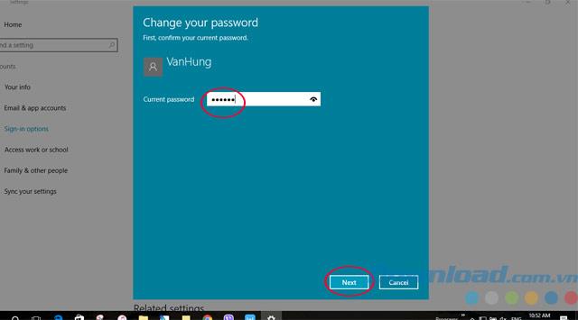 How to set a password & change the password of a Windows 10 computer