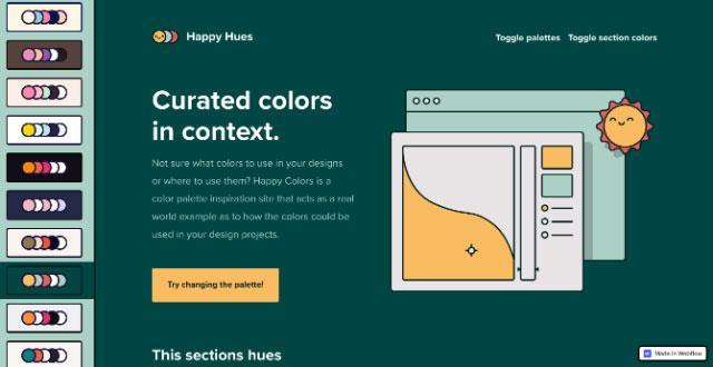 網站最佳配色方案，組合和調色板