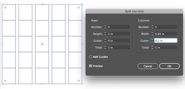 Instructions for creating tables in Adobe Illustrator