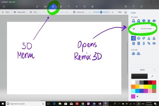 Instructions pour créer des modèles et utiliser la réalité mixte dans Microsoft Paint 3D