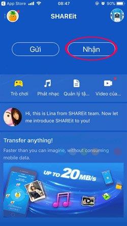 Transfer data from computer to phone with SHAREIt