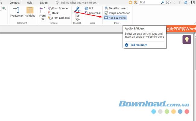 Instructions for inserting audio into PDF files with Foxit Reader