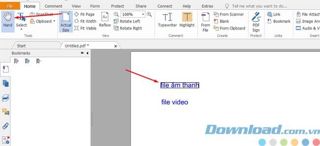 Instructions for inserting audio into PDF files with Foxit Reader