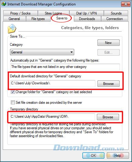 Change the location to save downloaded data of Internet Download Manager