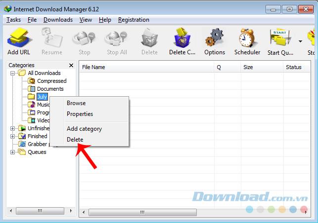 Internet Download Manager의 다운로드 데이터를 저장할 위치 변경