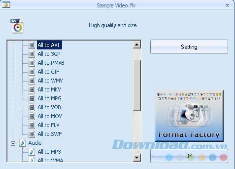 Konversi video, konversi video ke MP3 secara gratis dengan Format Factory