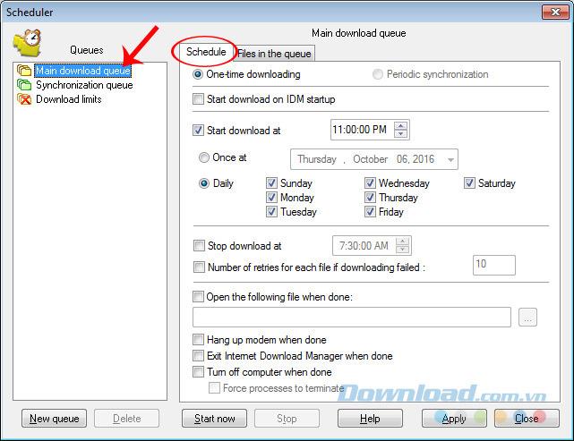 Comment planifier le téléchargement des données pour Internet Download Manager