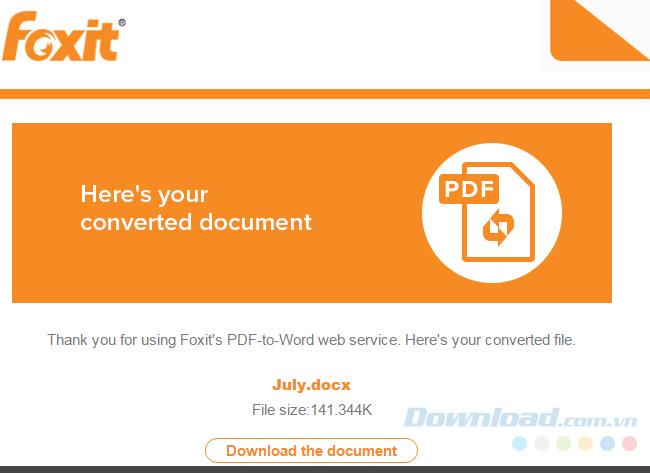 Conversion de PDF en format Word avec Foxit PDF en Word