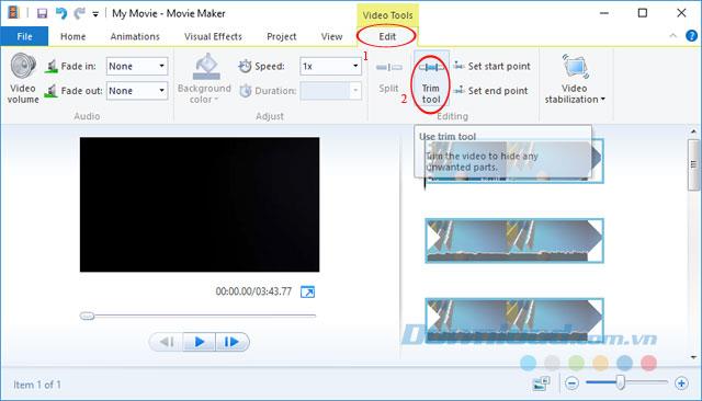 كيفية قص الفيديو مباشرة في Windows Movie Maker