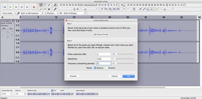 Instructions for editing audio with Audacity for beginners