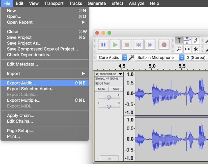 Instructions for editing audio with Audacity for beginners