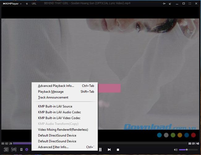 Instructions for installing and using KMPlayer to watch HD videos