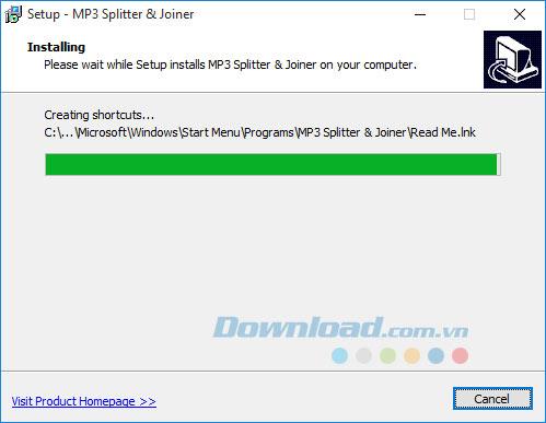 Instructions for installing MP3 Splitter & Joiner to cut and join music