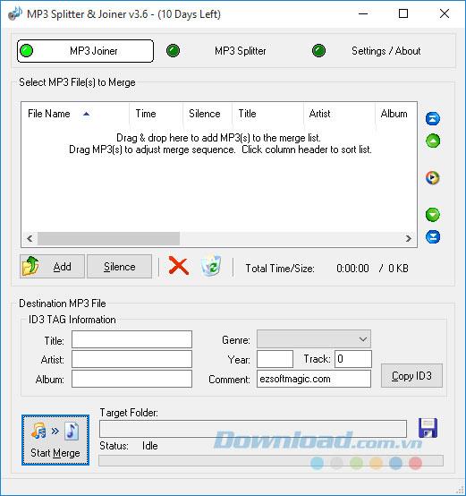 Instructions for installing MP3 Splitter & Joiner to cut and join music