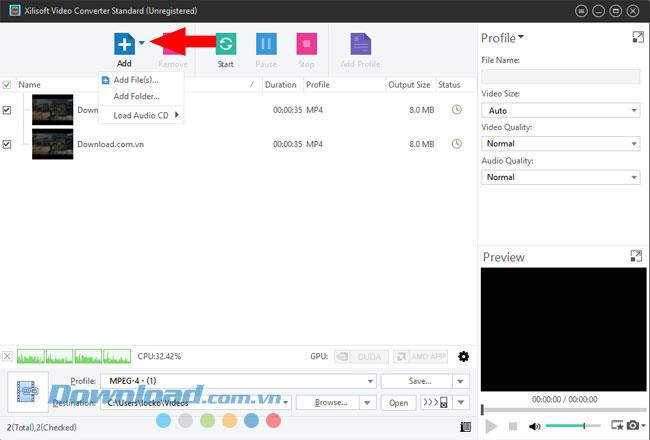 Instructions for installing and using Xilisoft Video Converter to join videos