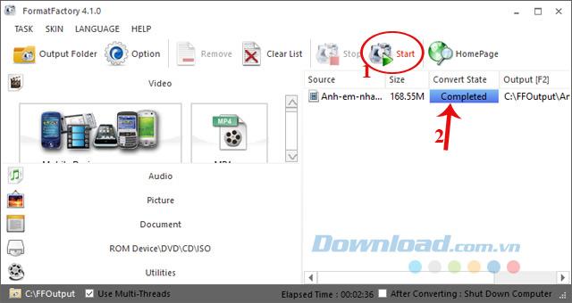 คำแนะนำในการติดตั้งและใช้ Format Factory เพื่อเปลี่ยนนามสกุลวิดีโอ