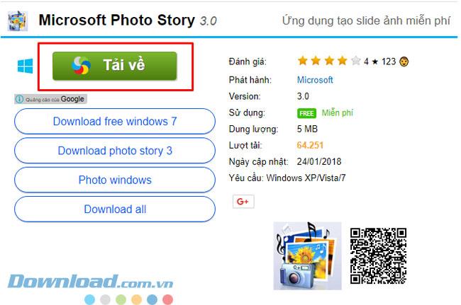 Instructions pour télécharger et installer Microsoft Photo Story sur lordinateur