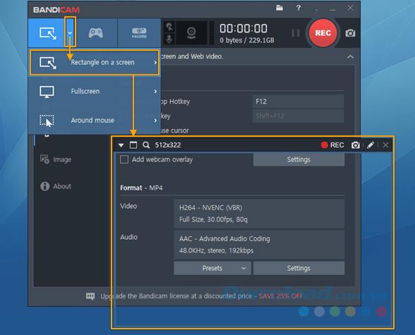 Instructions dutilisation des modes denregistrement décran sur Bandicam