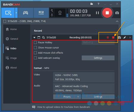 Instructions dutilisation des modes denregistrement décran sur Bandicam