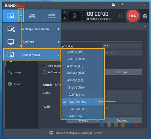 Instructions dutilisation des modes denregistrement décran sur Bandicam