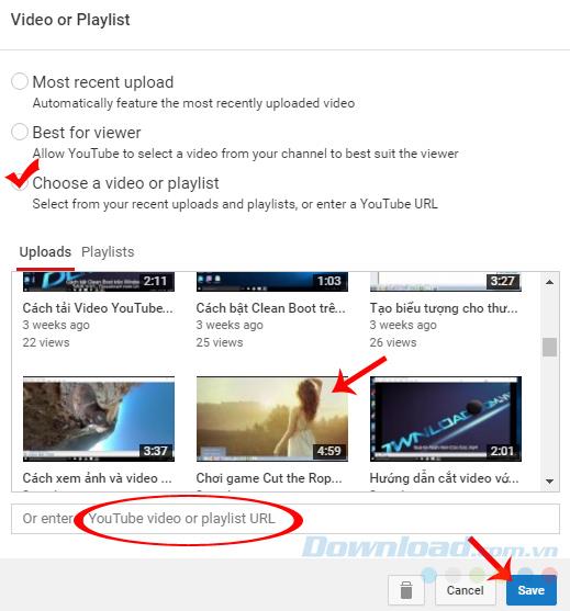 How to insert videos at the end of clips on Youtube