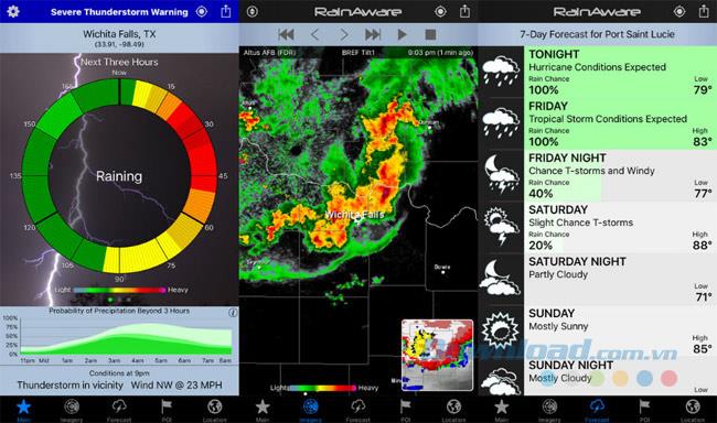 عرض تطبيق TOP توقعات الطقس 3-10 أيام على iOS و Android