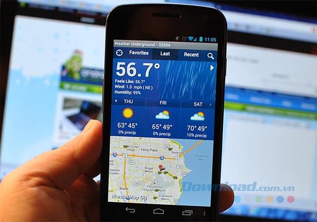 عرض تطبيق TOP توقعات الطقس 3-10 أيام على iOS و Android