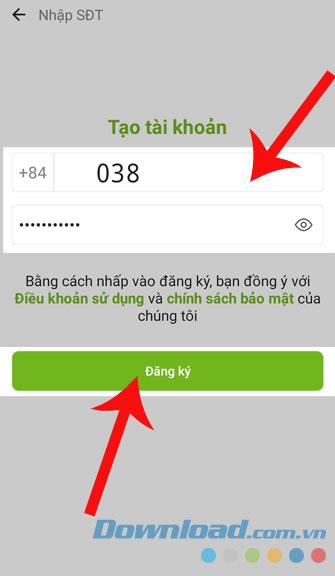 Anweisungen zum Installieren und Registrieren eines Gapo-Kontos auf Ihrem Telefon