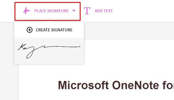 create signature on a pdf