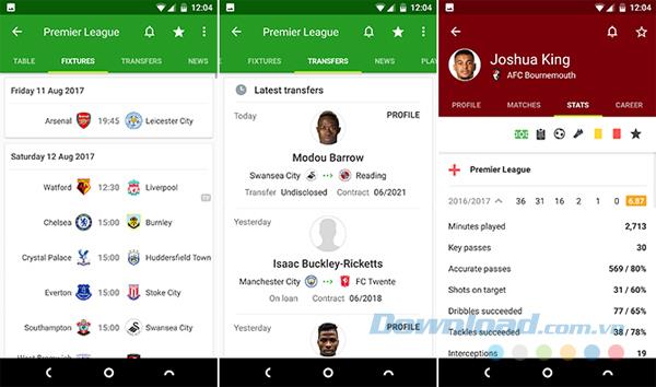 أفضل 10 تطبيقات من أفضل تطبيقات تتبع كرة القدم في الدوري الممتاز لنظام Android