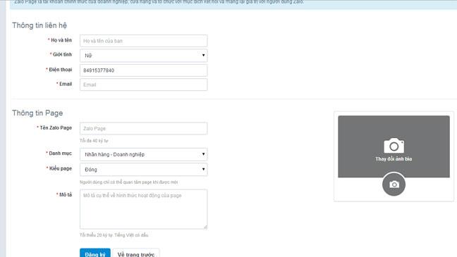 Cómo crear Zalo Page simple, rápido