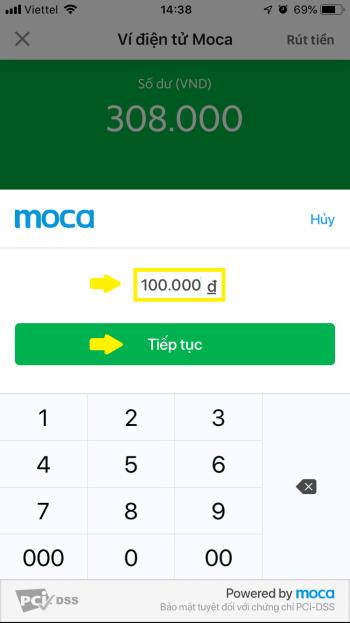 Anweisung, Geld von Moca e-wallet on Grab abzuheben