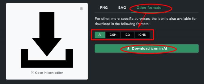 Instructions for downloading free icons on Iconfinder