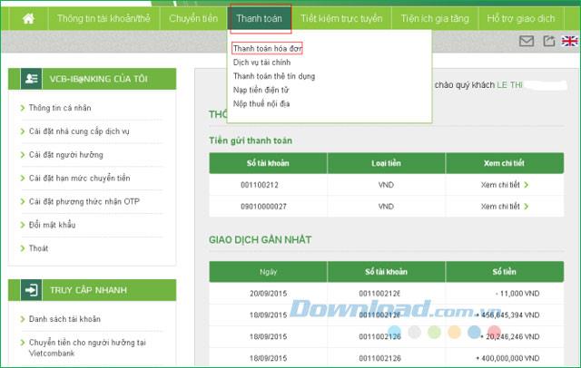 Panduan untuk mendaftar dan menggunakan Vietcombank Internet Banking